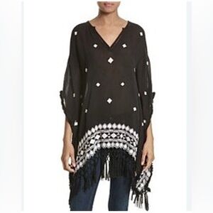 Alice + Olivia Boho Cape Poncho Fringe sz S